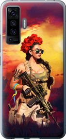 Чехол на Vivo X50 Украинка с оружием "5316u-1955-17620"