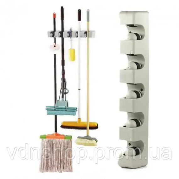 Настінний тримач для швабр регульований нековзний | Зображення 2