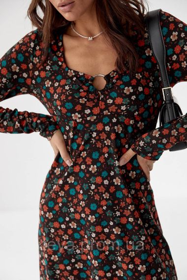 Коротке плаття з квітковим принтом колір зелений розмір M FL_000581 | Зображення 3