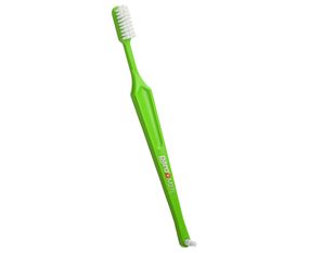 Зубна щітка середньої жорсткості paro® toothbrush M27L з монопучковою насадкою, салатова
