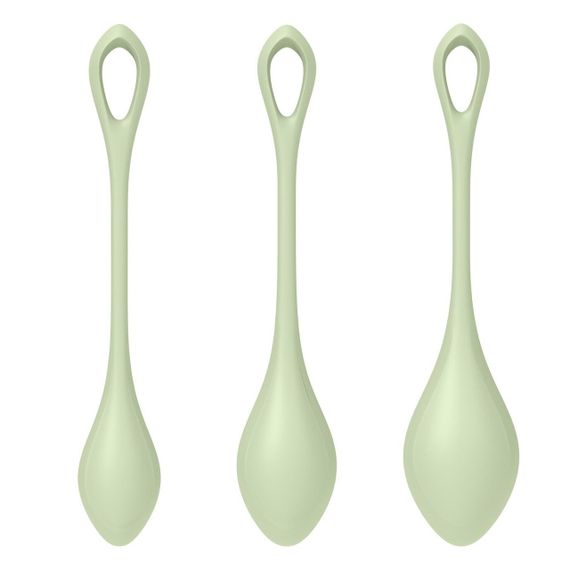Набір йоні намистин Satisfyer Yoni Power 2 Light Green, диаметр 2-2,5-3см, вес 22-44-73гр sexstyle | Зображення 2