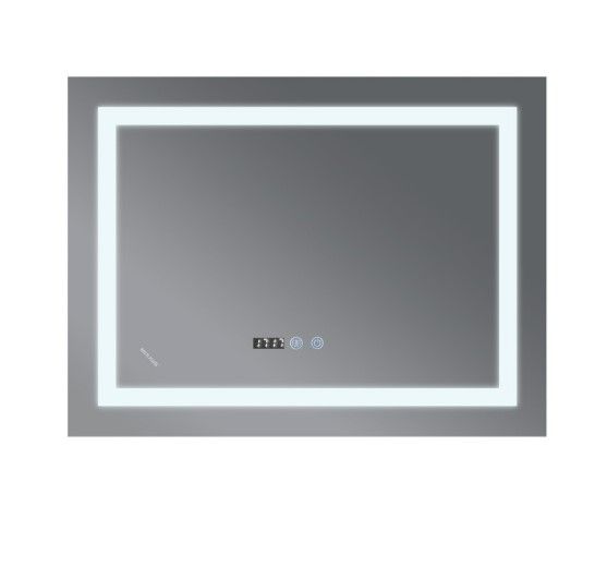 Дзеркало Mixxus WARM MR02-70x50-CASE з LED Touch, Anti-fog, димером, регулюванням яскравості, годинником (MI6669) | Зображення 4