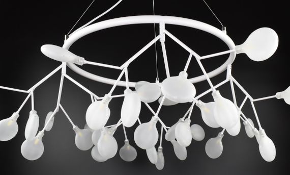 Люстра підвісна на 36 лампочок 27053 Білий 50-120х100х100 см. | Зображення 6