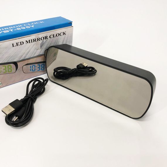 Часы настольные VST-895Y-4 USB с зеленым циферблатом, Настольные электронные часы с большими цифрами | Зображення 5