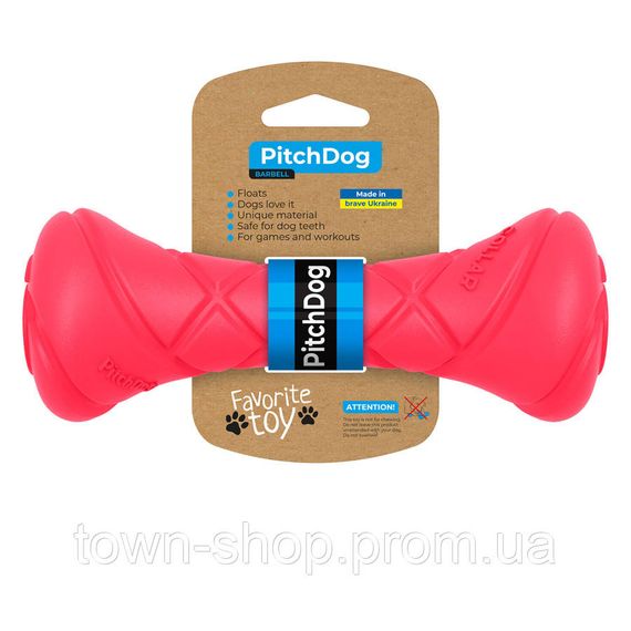 Игровая гантель для апортировки PitchDog, длина 19 см, диаметр 7 см розовый