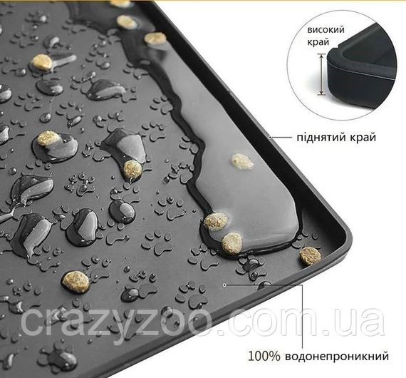 Силиконовый коврик под миску для собак и котов EcoToys черный 48х30 см 800316 | Зображення 3