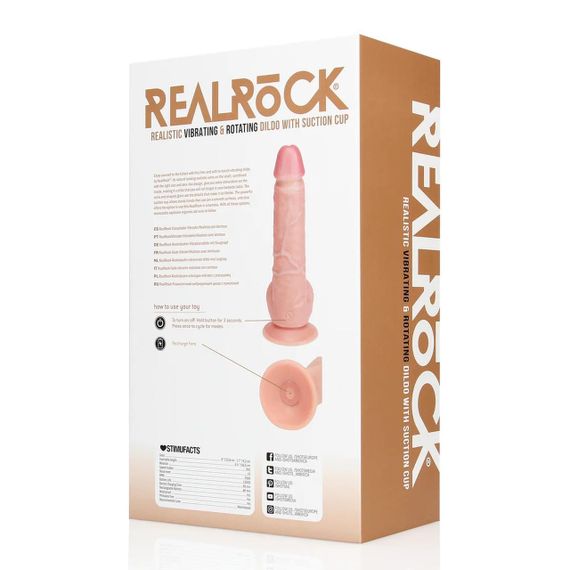 Вібратор Vibrating and Rotating Straight Cock with Balls - 8 / 20,5 cm - Flesh Sex Aura | Зображення 2