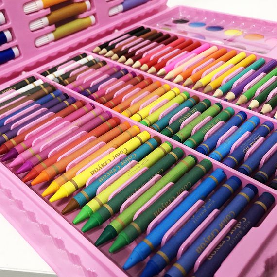 Художественный набор чемодан для творчества 208 предметов. ID-387 Цвет: розовый | Зображення 5