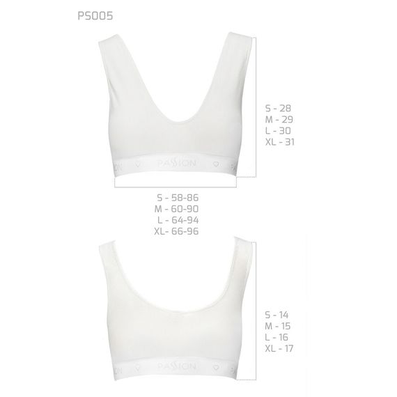 Спортивный топ из эластичного хлопка Passion PS005 TOP M, white | Зображення 5