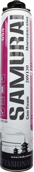 Піна пістолетна SAMURAI Premium Gun Foam 65, 805ml UKR ,930г 20V130