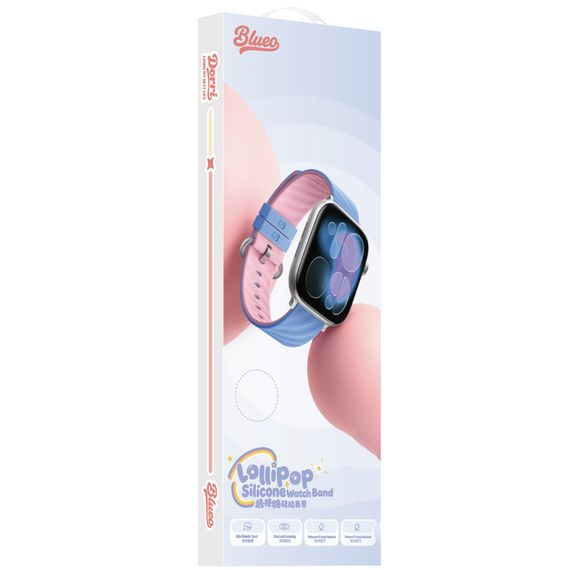 Ремінець BlueO Lollipop Silicone для Apple Watch 38/40/41/42mm(ser.10) Pink Purple | Зображення 1