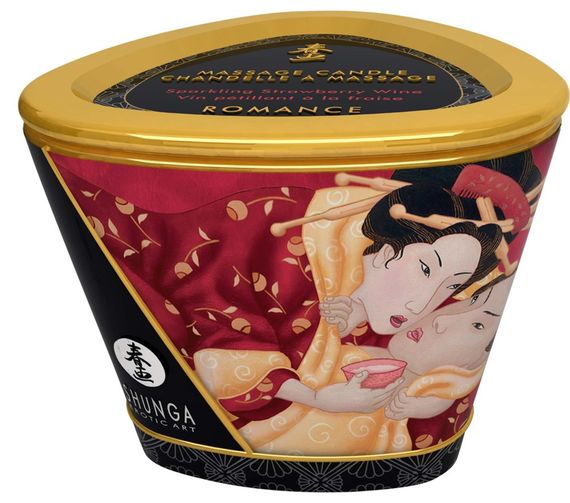 Масажна свічка Shunga Massage Candle Strawberry з ароматом полуниці, 170 мл | Зображення 1