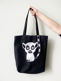 Экосумка шоппер 4Profi "Lemur" Діагональ (хлопок) чорна 14905