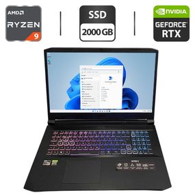 Ігровий ноутбук Acer Nitro 5 AN517-41 / 17.3" (1920x1080) IPS / AMD Ryzen 9 5900HX (8 (16) ядер по 3.3 - 4.6 GHz) / 32 GB DDR4 / 2000 GB SSD / nVidia GeForce RTX 3080, 8 GB GDDR6, 256-bit / WebCam / Коробка б/в