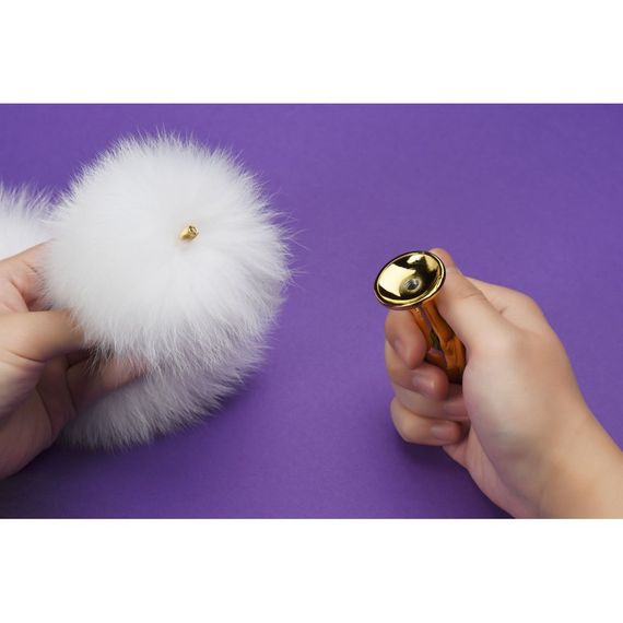 Анальна пробка UPKO з довгим білим хвостом з лисячого хутра sexstyle | Зображення 5