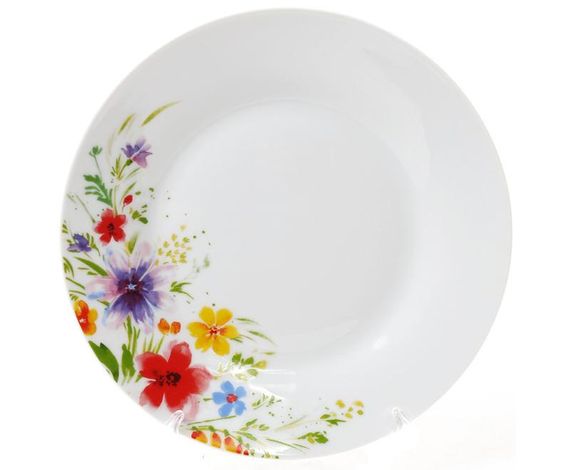 Набір 5 порцелянових десертних тарілок "Квіти аквареллю" Ø19см