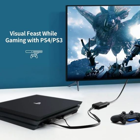 Переходник Ugreen HDMI (штекер) - DisplayPort (DP) (гнездо) 4K Однонаправленный адаптер + USB (для питания) видеоадаптер 0,5 м черный | Зображення 3