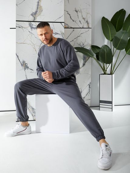 Мужской спортивный костюм свободный с эффектом 2 в 1, LI2015 цвет серый, размер 54/56 | Зображення 7