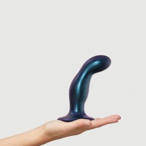Дилдо Strap-On-Me DILDO PLUG SNAKY METALLIC BLUE, розмір M, діаметр 4 см, ввідна довжина 15,3 см Sex Aura