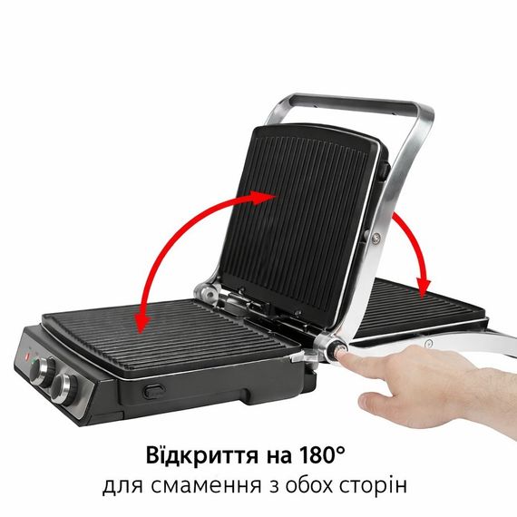 Електрогриль контактний ProfiCook PC-KG 1029, 2000 Вт, розкриття 180°, знімні пластини | Зображення 3