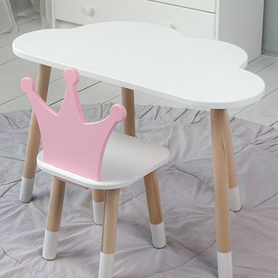 Дитячий столик хмаринка 46х70х40, стіл від 1 року для дитини, білий | Зображення 5