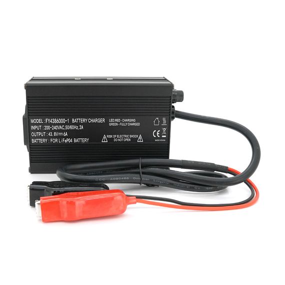 Зарядний пристрій для акумуляторів LiFePo4 36V(43.8V),12S,6A,крокодили,135x90x50mm | Зображення 1