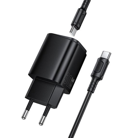 МЗП Borofone BAS85A Star PD30W+QC3.0 (1USB-A/1C) + кабель Type-C to Type-C Black | Зображення 4
