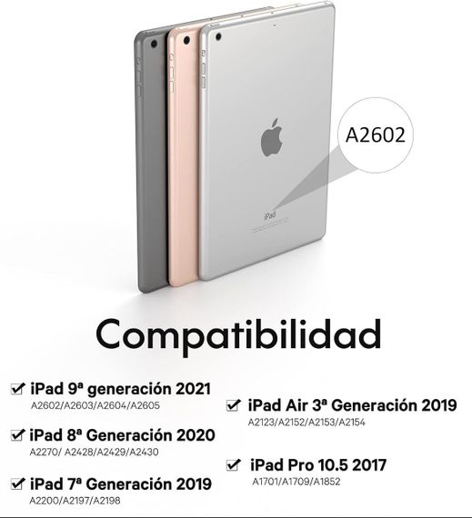 Чохол з Bluetooth клавіатурою для iPad 10.2" 9, 8, 7 покоління, Pro 10.5", Air 3, Earto з тачпадом QWERTY, захист для планшету | Зображення 1