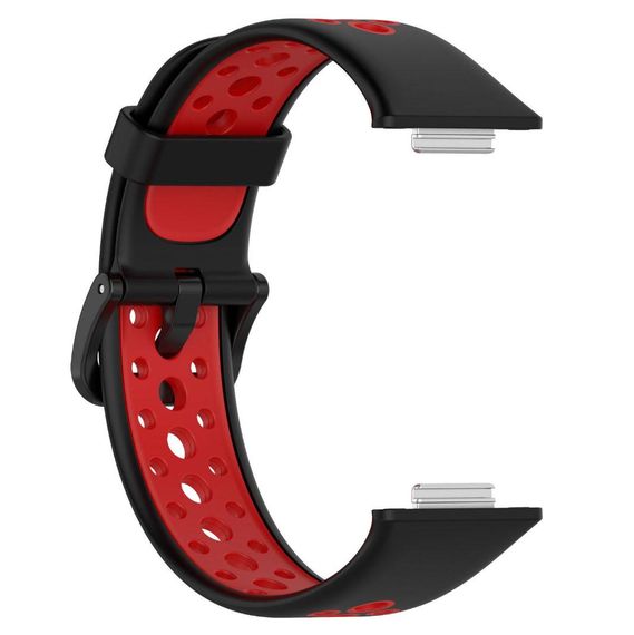 Силіконовий ремінець Primolux Perfor Classic для смарт-годинника Huawei Watch Fit 2- Black&Red | Зображення 2