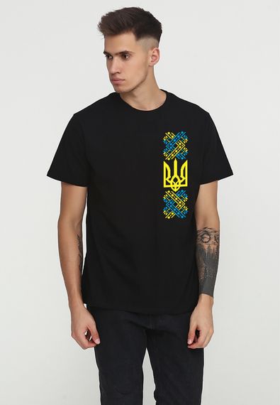 Футболка чоловіча чорна з принтом "Вишиванка", M
