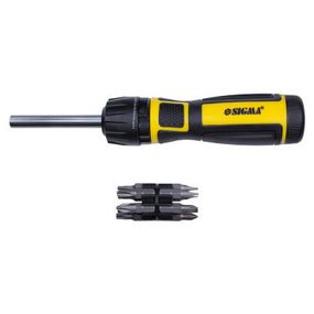 Отвертка Sigma с реверсом высокоскоростная c битами 12шт CrV Mega (4009821)