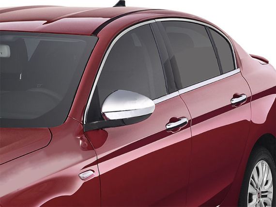 Нижні молдинги стекол хром (нерж) OmsaLine Sedan/HB (4 штуки) для Fiat Tipo 2016-2024 рр