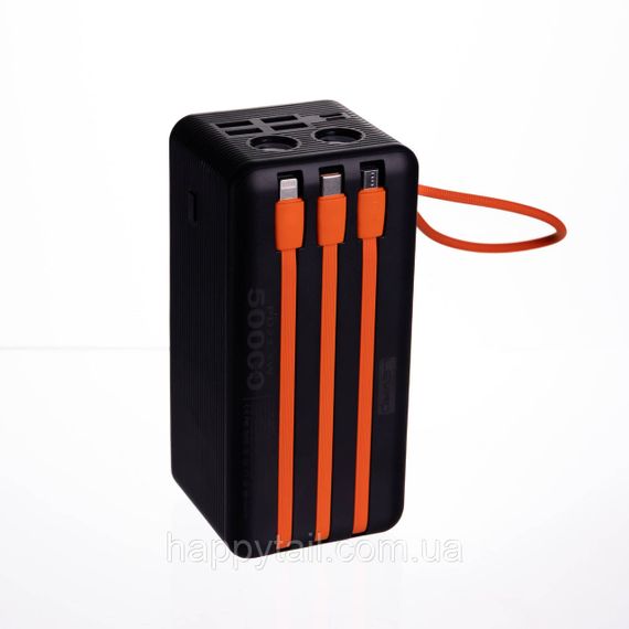 Повербанк зі швидким заряджанням та 3 шнурами 50000 mAh портативний зарядний пристрій powerbank заряджання для телефона HP-N57 | Зображення 2