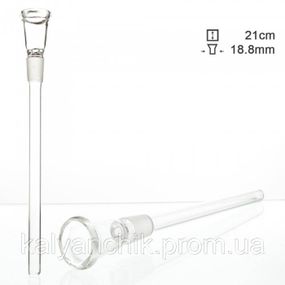 Чиллум стеклянный d - 18.8 мм, L - 21 см