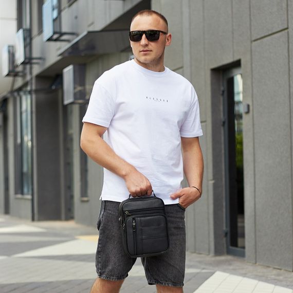 Чоловіча шкіряна сумка-барсетка через плече чорна Bexhill BX-02103 | Зображення 8