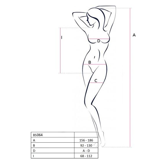 Бодистокинг Passion BS064 One Size, Black, боди, закрытое плечо, открытый доступ | Зображення 4