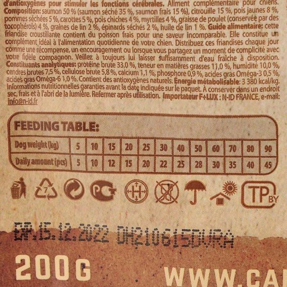 Ласощі Carnilove Dog Crunchy Snack Salmon with Blueberries для собак для покращення роботи мозку з лососем та чорницею 200 г | Зображення 2