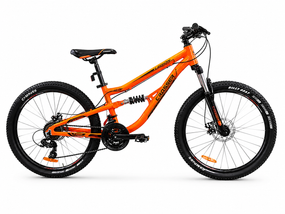 Велосипед гірський 24" Crosser Legion двопідвіс рама 13", 21 швидкість Shimano, дискові гальма, алюміній