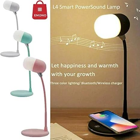 Настольная LED-лампа MD-088 с беспроводной зарядкой, Bluetooth-колонкой и динамиком | Зображення 3