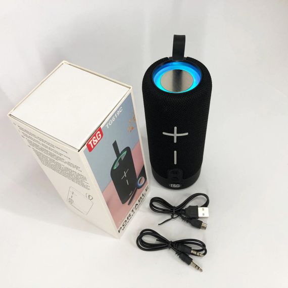Портативная Bluetooth колонка TG619C FM-радио USB/TF с ремешком. RL-984 Цвет: черный | Зображення 1