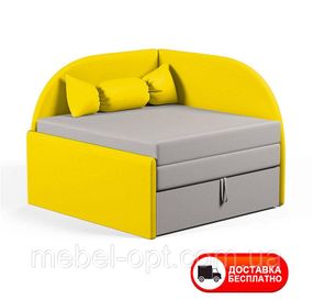 Дитяче розкладне крісло Малютка 05 жовте, оббивка тканина рогожка