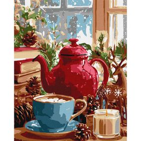 Картина по номерам "Зимняя атмосфера дома" KHO5745, 40х50 см