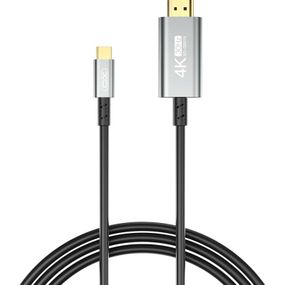 Кабель мультимедийный USB-C to HDMI 1.8m GB019-CHDMI XO (GB019-CHDMI.tranish)