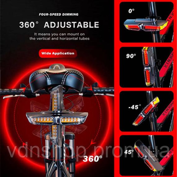 Задній стоп сигнал для велосипеда XA-817, Стоп-сигнал-поворот велосипедний в зборі EL-53