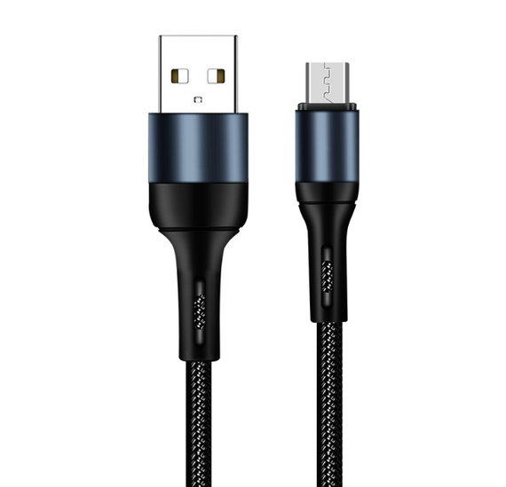 Кабель USB MicroUSB ColorWay CW-CBUM045-BK 2,4A нейлонова оплітка 1м чорний | Зображення 1