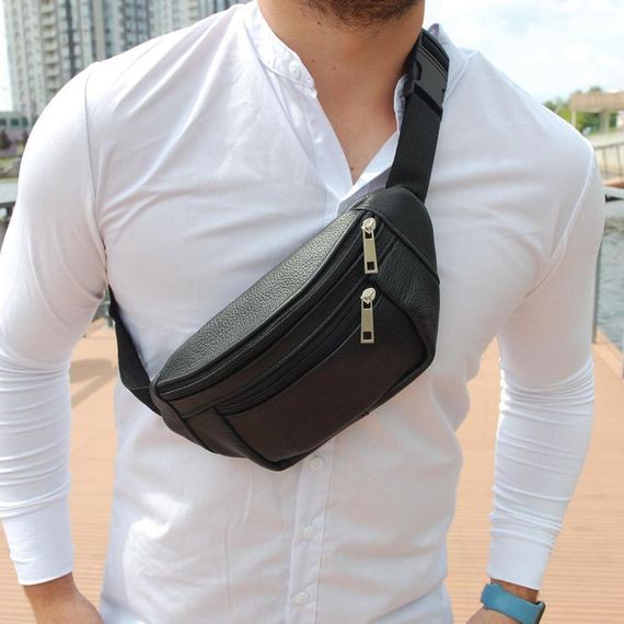 Мужская сумка на грудь, Сумка для города, Бананка унисекс, Вместительная бананка, Бананка через плечо | Зображення 9
