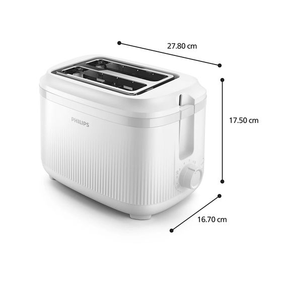 Тостер Philips Series 3000 900Вт, пластик, підігрів,разморозка, білий (HD2511/00) | Зображення 3