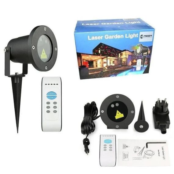 Лазерний проектор-освітлення STAR SHOWER RG12 з пультом, вуличний проектор з металевим корпусом | Зображення 3