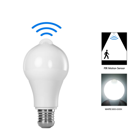 Лампа з датчиком руху SV LED E27 IP42 12W всередині та для вулиці (sv2490)