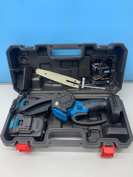 Аккумуляторная цепная мини-пила6 inch Electric SAW BLUE кейсом / 2 аккумулятора 4А/ч 8644 | Зображення 3